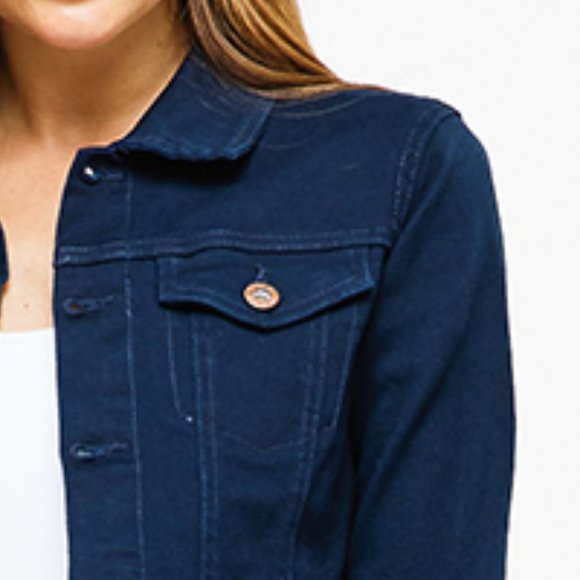 Navy Blue Denim Jacket - Picture 2 of 3